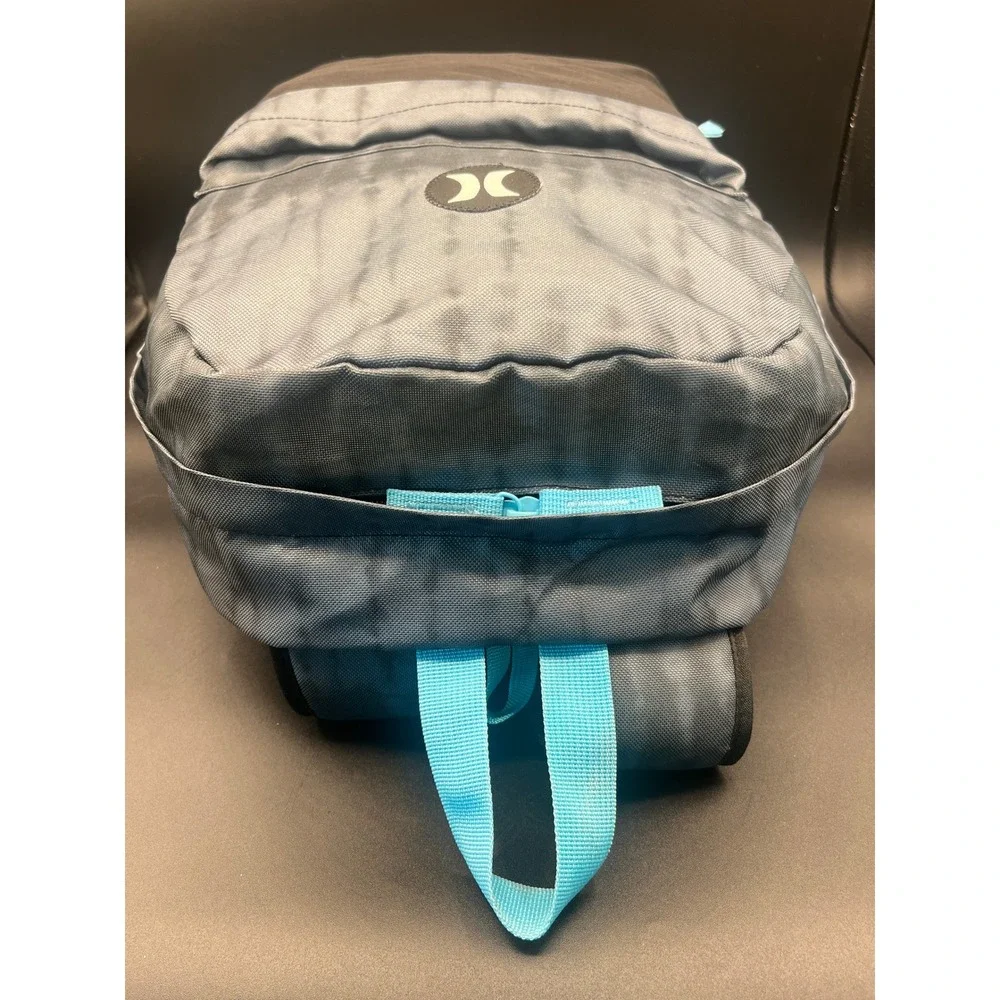 Hurley Grey Tie Dye Backpack Black Blue Trim School Travel Skater Bookbag Unisex